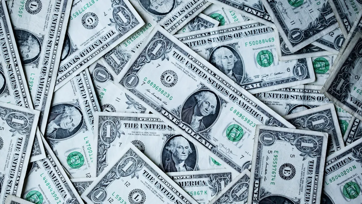 Scattered U.S. one-dollar bills, representing the upfront fees timeshare resale companies collect from owners before any sale is made