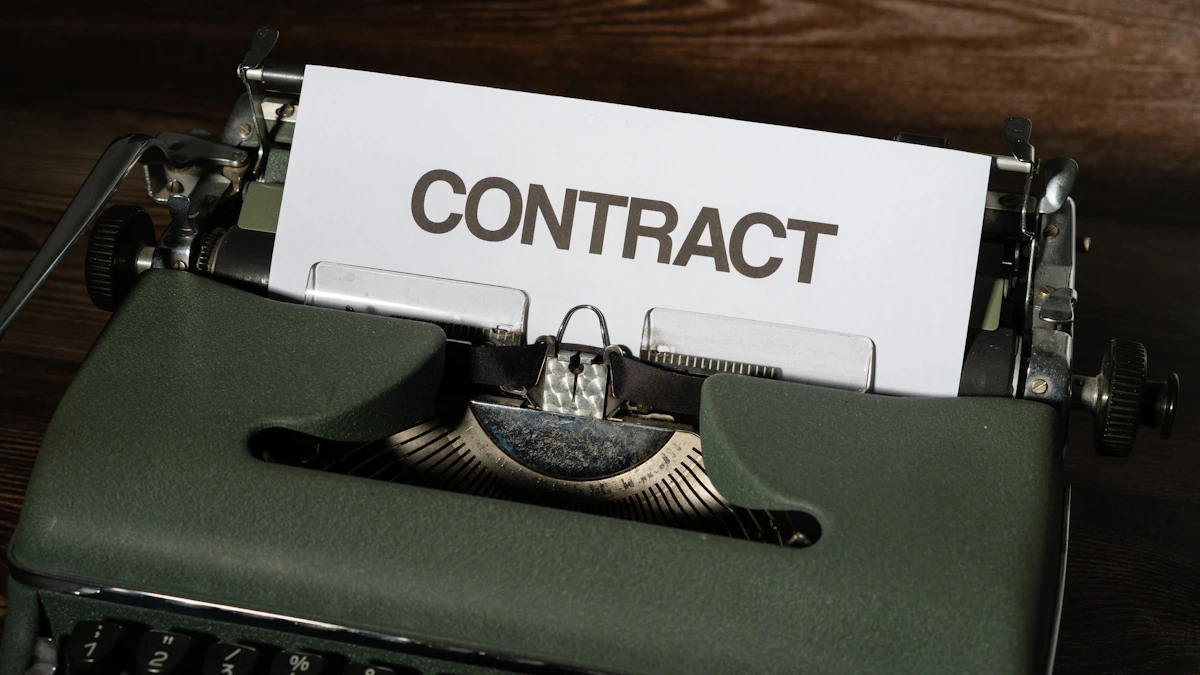 A typewriter printing the word CONTRACT, representing the dense terms inside a timeshare agreement