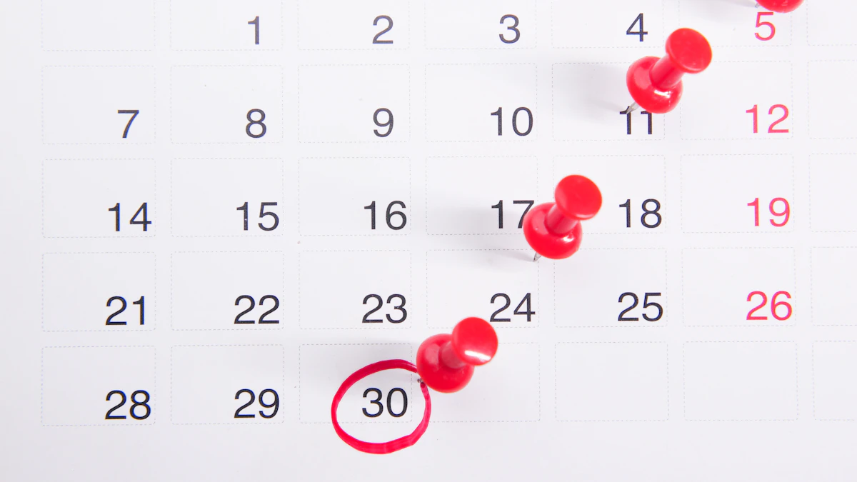 A calendar with red pushpins and the 30th circled in red, representing the short rescission deadline U.S. timeshare buyers must meet
